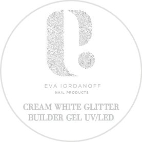 Gel Builder - Cream white glitter